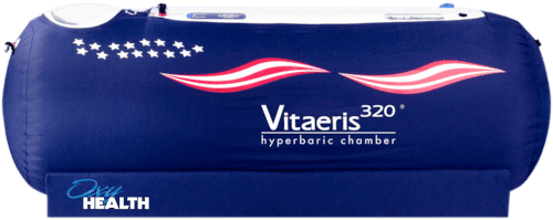 Vitaeris 320 hyperbaric chamber with a star and wave design.